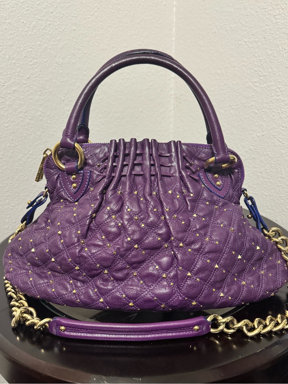 Marc Jacobs Stardust Cecilia Quilted Leather Studded Satchel
